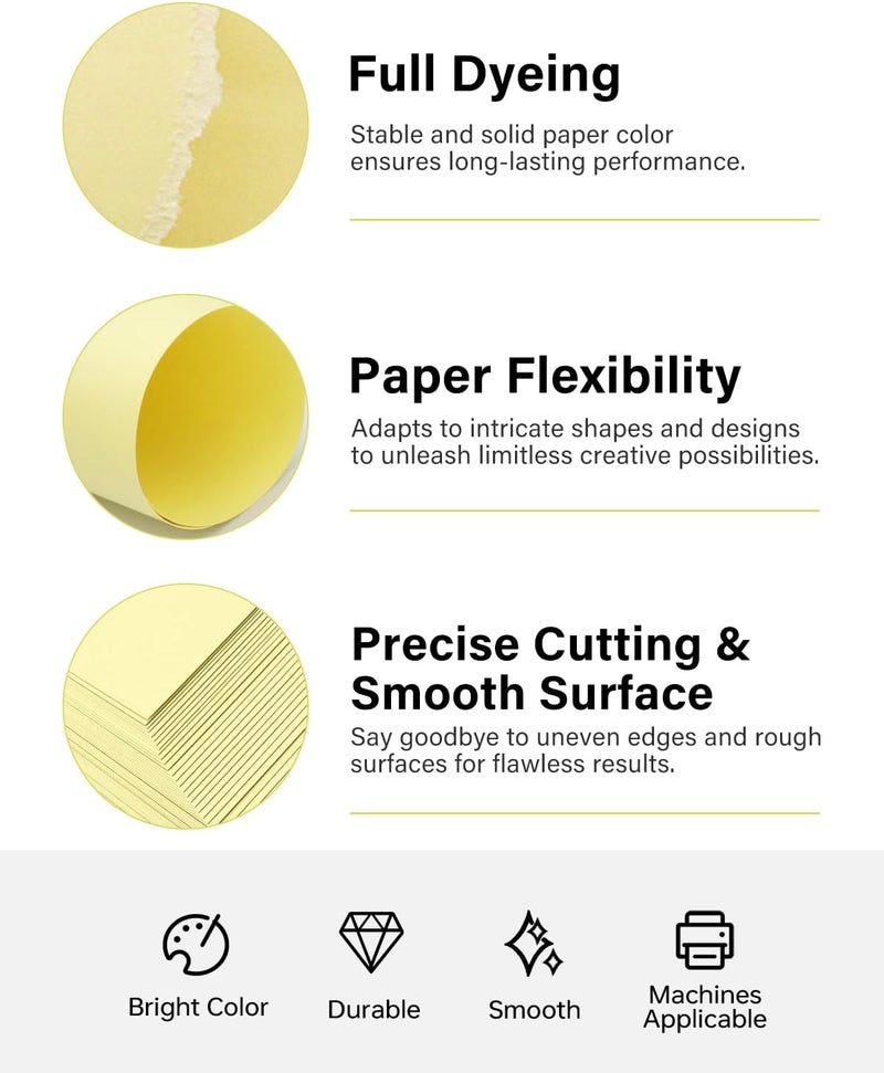 ALEWAPO Yellow Cardstock 8.5 x 11 Thick Paper, 40 Sheets, ThickPaper 75 LB/200 GSM, Cardstock Printer Paper 8.5 x 11, Yellow Card Stock for Invitations, Menus, Wedding, DIY Cards - Image 4